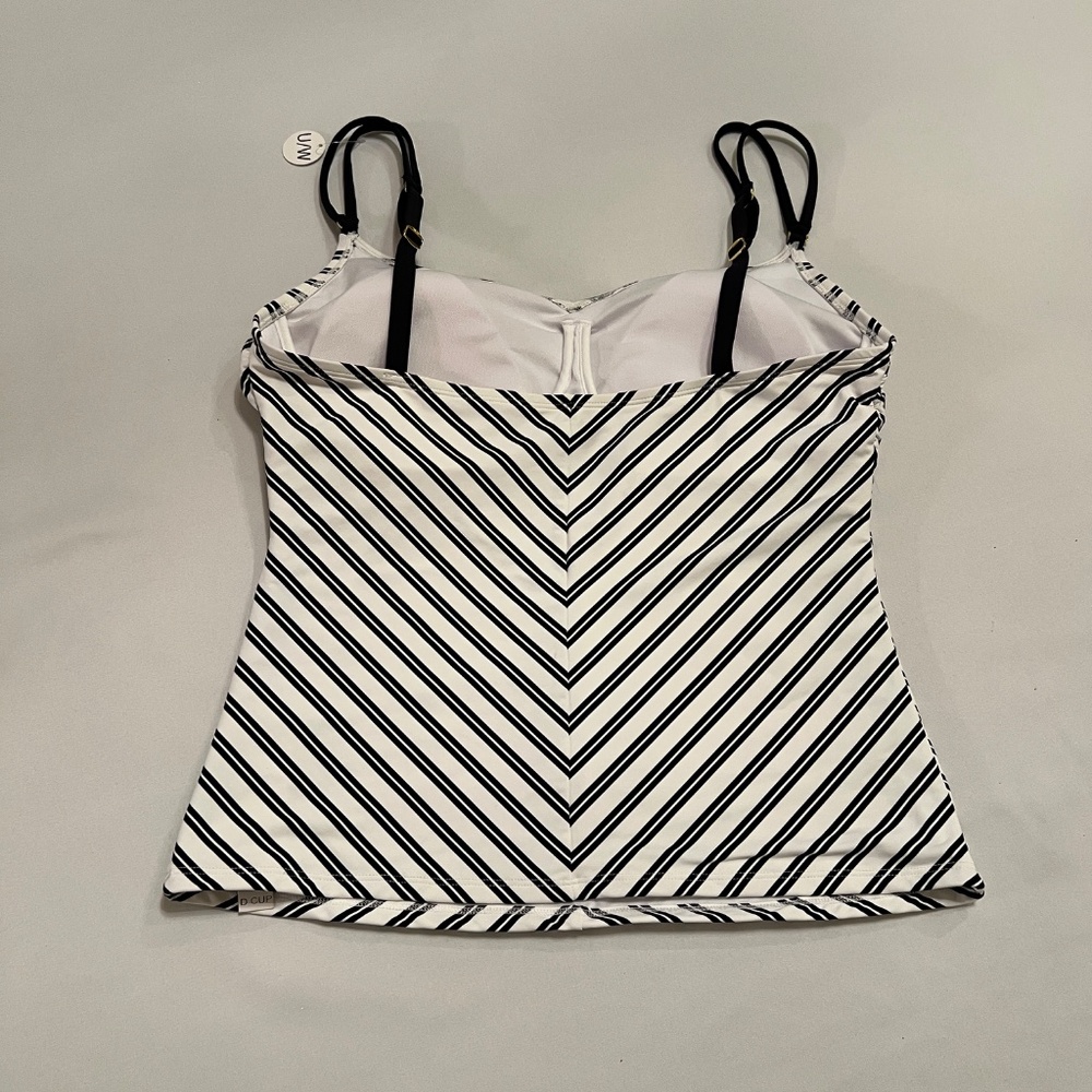 Bleu Rod Beattie Women's Striped Tankini Swim Top Black&White Sz12 D - Picture 8 of 8